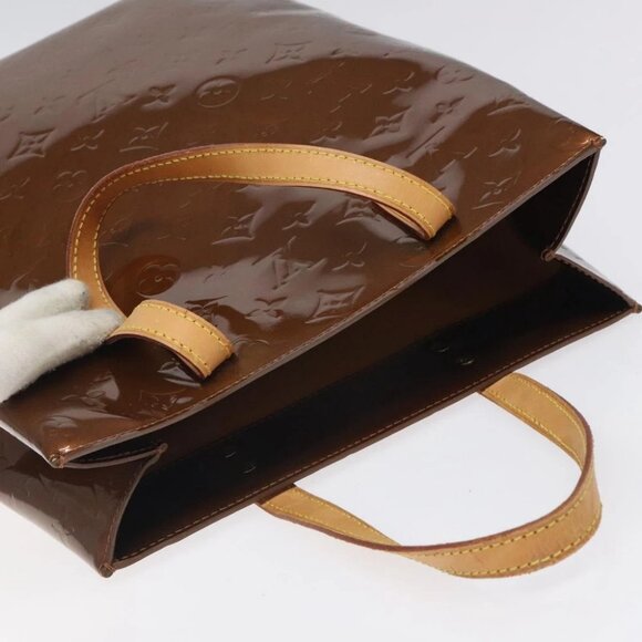 LOUIS VUITTON Monogram Vernis Reade MM Hand Bag Bronze - Picture 8 of 15